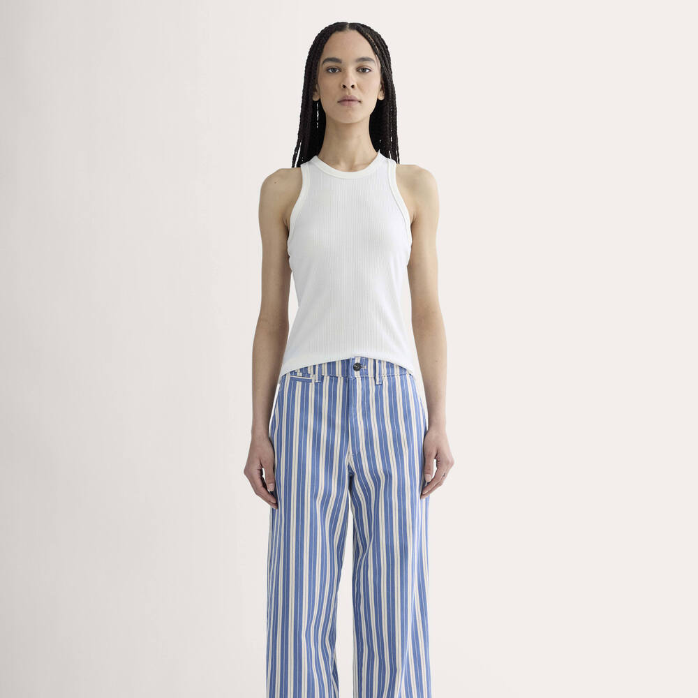 Everlane Women's Wide-Leg Chino Pant in Dutch Blue/Natural, Size 6, Cotton, NWT